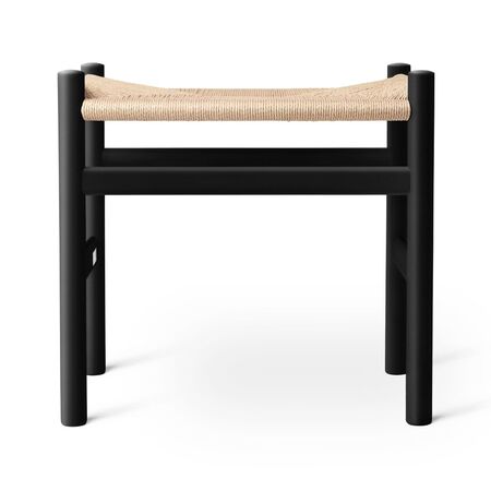 Carl Hansen & Søn CH53 Buche Soft Black, Papierkordel Natur, H: 39 cm