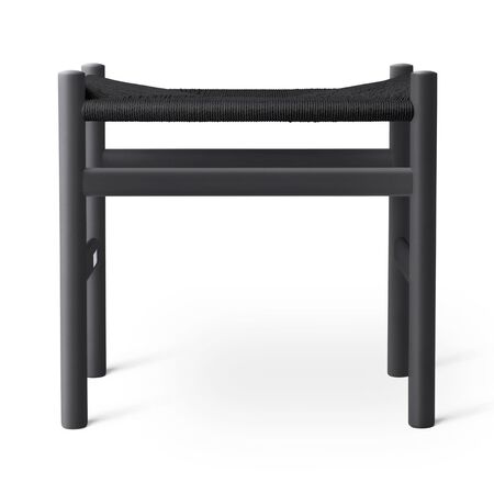 Carl Hansen & Søn CH53 Buche Soft Anthracite Gray, Papierkordel Schwarz, H: 39 cm