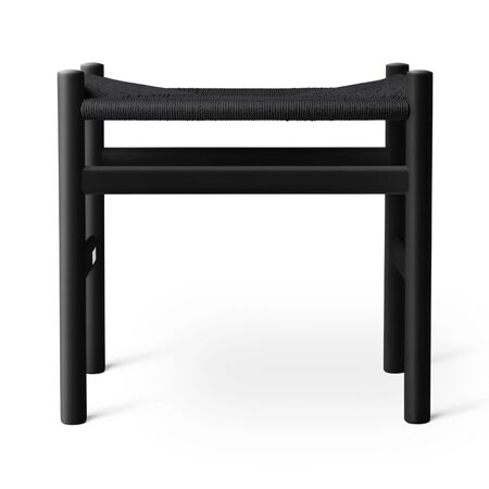 Carl Hansen & Søn CH53 Buche Soft Black, Papierkordel Schwarz, H: 39 cm