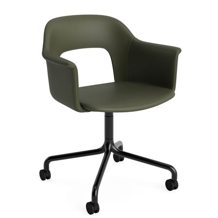 HAY Living Büro-Armlehnstuhl Layout 264 von Hay Schwarz pulverbeschichtet Aluminium, Grano - Caper green