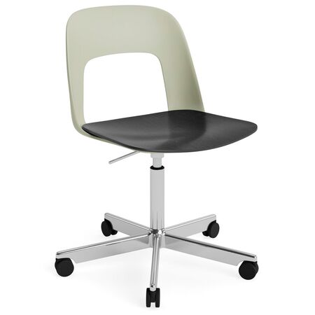 HAY Living Bürostuhl Layout 142 von Hay Pastel green , Aluminium poliert, Black