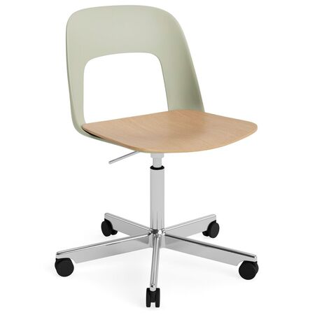 HAY Living Bürostuhl Layout 142 von Hay Pastel green , Aluminium poliert, Natural 