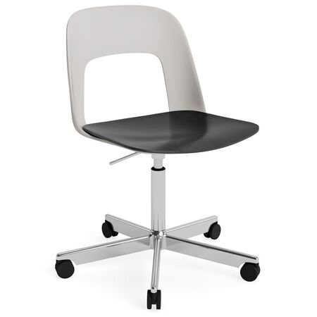 HAY Living Bürostuhl Layout 142 von Hay Sky Grey, Aluminium poliert, Black