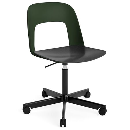 HAY Living Bürostuhl Layout 142 von Hay Bottle green, Schwarz pulverbeschichtet Aluminium, Black