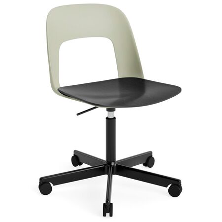 HAY Living Bürostuhl Layout 142 von Hay Pastel green , Schwarz pulverbeschichtet Aluminium, Black