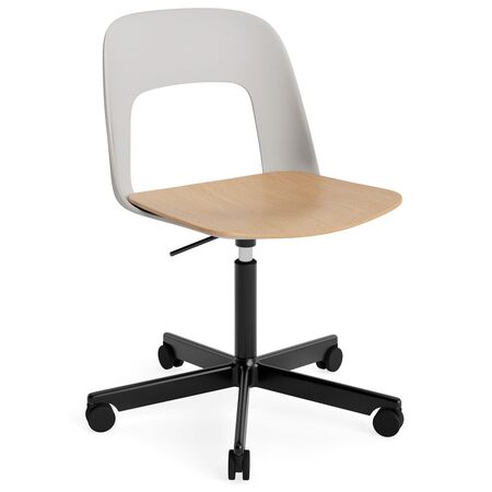 HAY Living Bürostuhl Layout 142 von Hay Sky Grey, Schwarz pulverbeschichtet Aluminium, Natural 