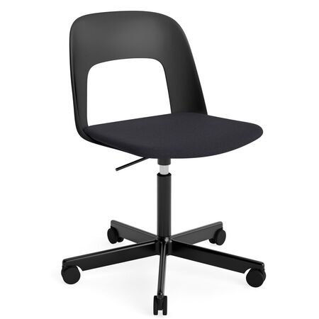 HAY Living Bürostuhl Layout 143 von Hay Black / Steelcut Trio - 195 , Schwarz pulverbeschichtet Aluminium