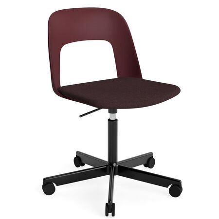 HAY Living Bürostuhl Layout 143 von Hay Bordeaux / Remix - 373 , Schwarz pulverbeschichtet Aluminium