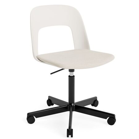 HAY Living Bürostuhl Layout 143 von Hay Cream White / Mode - 011, Schwarz pulverbeschichtet Aluminium