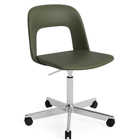 HAY Living Bürostuhl Layout 144 von Hay Aluminium poliert, Grano - Caper green