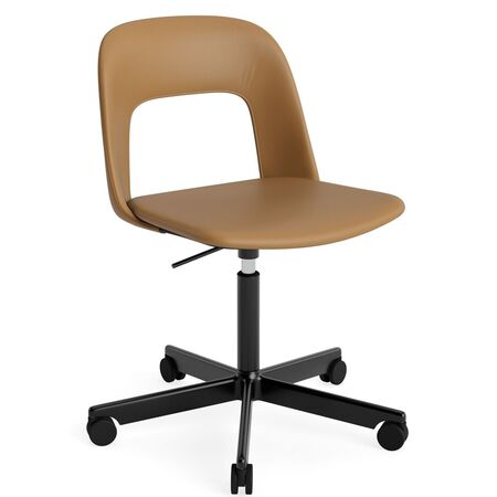 HAY Living Bürostuhl Layout 144 von Hay Schwarz pulverbeschichtet Aluminium, Grano - Cognac