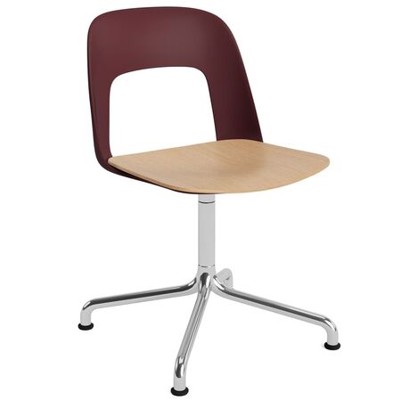 HAY Living Stuhl Layout 152 von Hay Bordeaux, Aluminium poliert, Natural 