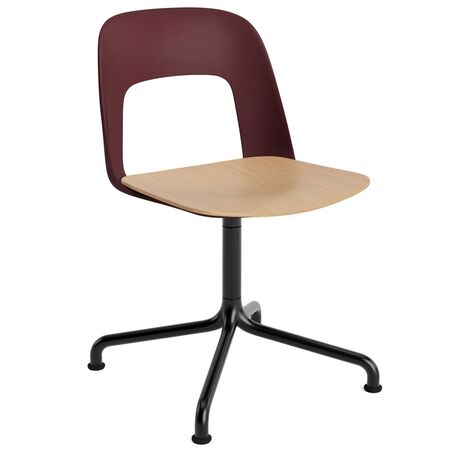 HAY Living Stuhl Layout 152 von Hay Bordeaux, Schwarz pulverbeschichtet Aluminium, Natural 