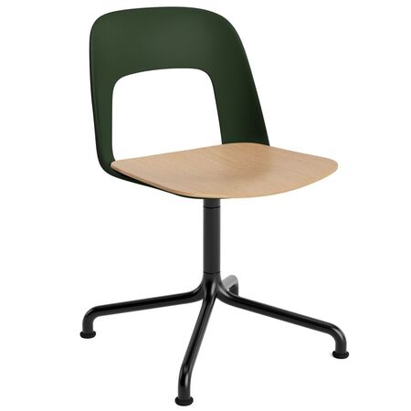 HAY Living Stuhl Layout 152 von Hay Bottle green, Schwarz pulverbeschichtet Aluminium, Natural 