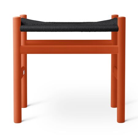 Carl Hansen & Søn CH53 Eiche Orange Red lackiert	, Papierkordel Schwarz, H: 39 cm