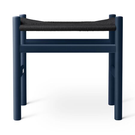 Carl Hansen & Søn CH53 Buche Soft Blue, Papierkordel Schwarz, H: 39 cm