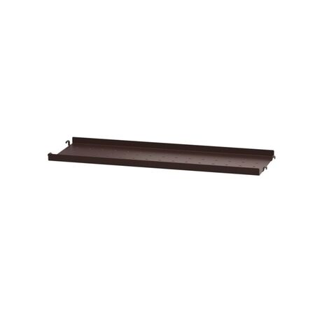 String Furniture Metal Shelf with Low Edge Dunkelbraun, B: 58 cm, T: 20 cm