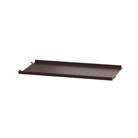 String Furniture Metal Shelf with Low Edge Dunkelbraun, B: 58 cm, T: 30 cm