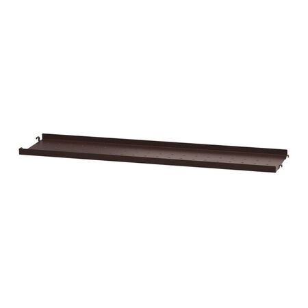 String Furniture Metal Shelf with Low Edge Dunkelbraun, B: 78 cm, T: 20 cm