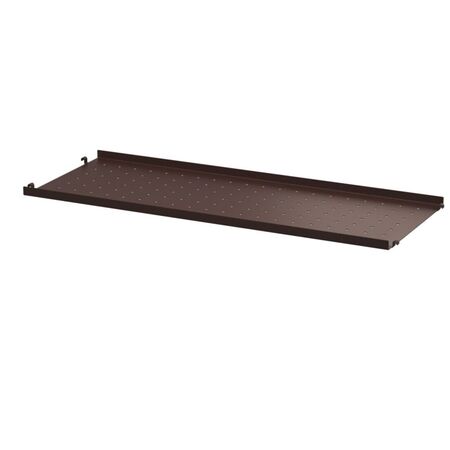 String Furniture Metal Shelf with Low Edge Dunkelbraun, B: 78 cm, T: 30 cm