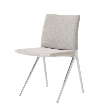 &Tradition Vollgepolsteter Kape Side Chair IF7 von &Tradition Clay 0003, Aluminium poliert