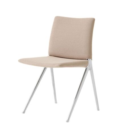 &Tradition Vollgepolsteter Kape Side Chair IF7 von &Tradition Grain 61252, Aluminium poliert