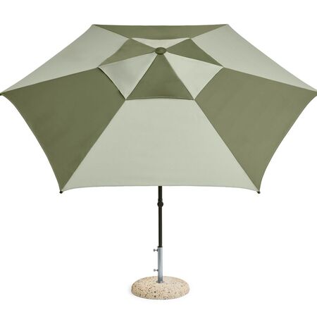 HAY Accessoires Sonnenschirm Terrazza in Hexagon von Hay Green / Dark green