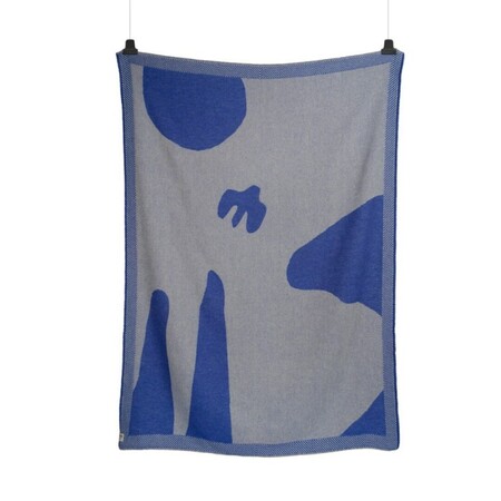 Røros Tweed Lammwolldecke The Holiday Triptych 150 x 200 cm von Røros Tweed House on a Hill Blue