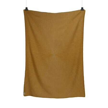 Røros Tweed Lammwolldecke The Holiday Triptych 150 x 200 cm von Røros Tweed Sun Yellow