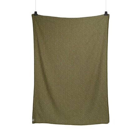 Røros Tweed Lammwolldecke The Holiday Triptych 150 x 200 cm von Røros Tweed Under a Tree Green