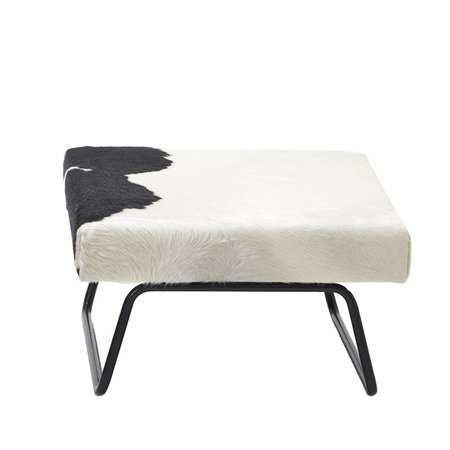 Richard Lampert  Hocker zum Hirchesessel Stoff 1 Schwarz - Weiss, Gestell Schwarz