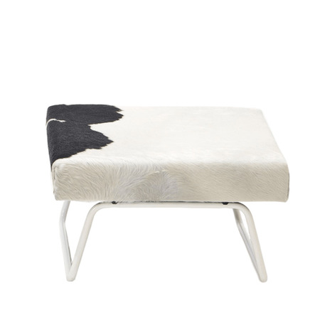 Richard Lampert  Hocker zum Hirchesessel Stoff 1 Schwarz - Weiss, Gestell Weiss