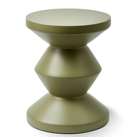 Pols Potten Outdoor Hocker Zig Zag von Pols Potten Olivegrün