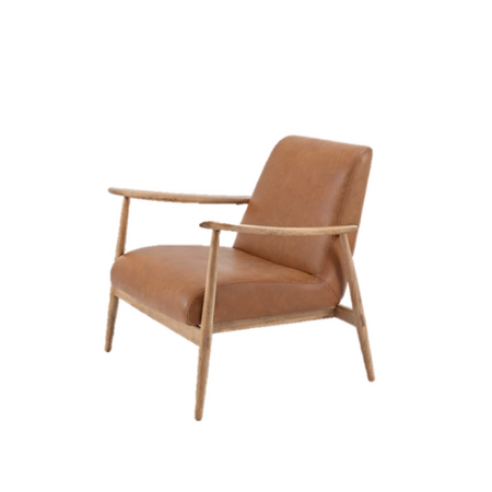 Gazzda Aska Lounge chair von Gazzda Dakar Leder 3411 Nature - Eiche geölt