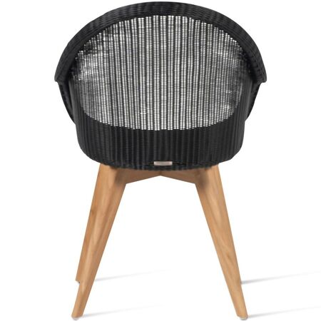 Vincent Sheppard Vincent Sheppard Edgard Dining Chair Schwarzes Kunstgeflecht, Unbehandeltes Teakholz