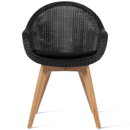 Vincent Sheppard Vincent Sheppard Edgard Dining Chair Schwarzes Kunstgeflecht, Unbehandeltes TeakholzVincent Sheppard Vincent Sheppard Edgard Dining Chair Schwarzes Kunstgeflecht, Unbehandeltes Teakholz
