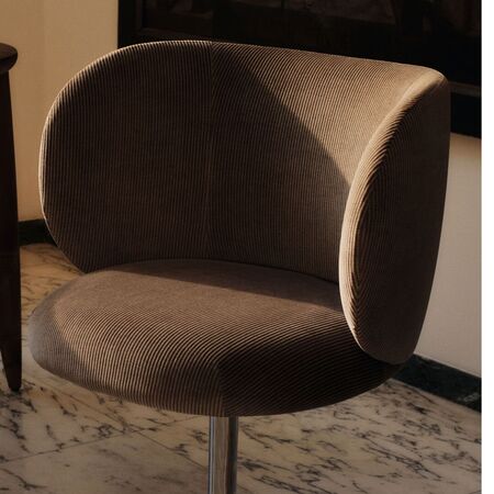 Ferm Living Esszimmerstuhl Rico Castors Devoré Velvet von Ferm Living Flint Grey