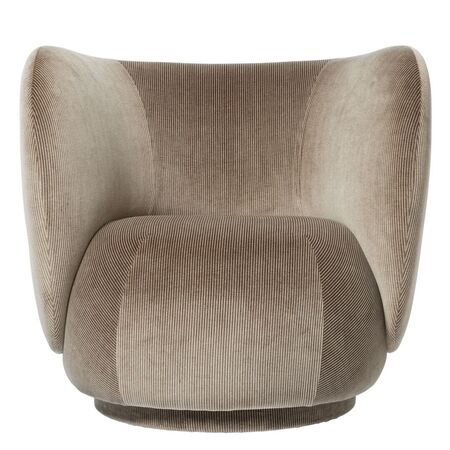 Ferm Living Loungesessel Rico Devoré Velvet von Ferm Living Flint Grey