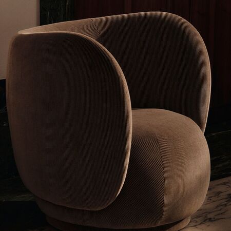 Ferm Living Loungesessel Rico Devoré Velvet von Ferm Living Flint Grey