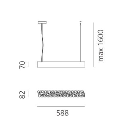 Artemide Pendelleuchte Calipso Linear System von Artemide Ohne, L: 58 cm -1