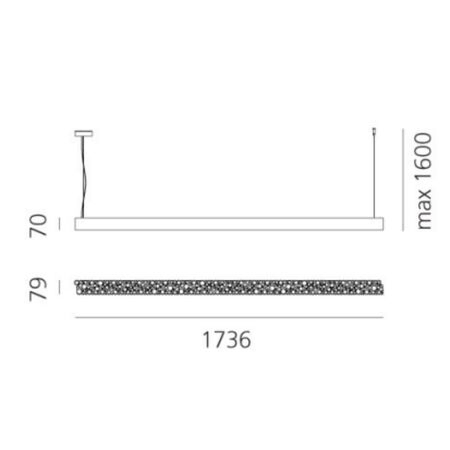 Artemide Pendelleuchte Calipso Linear System von Artemide APP Kompatibel, L: 173 cm-1