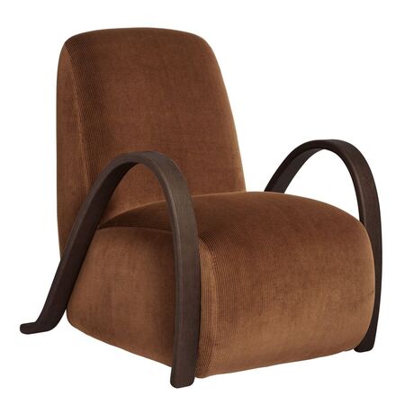 Ferm Living Buur Lounge Chair Eichenholz dunkel gebeizt, Rust 67 - Rich Velvet