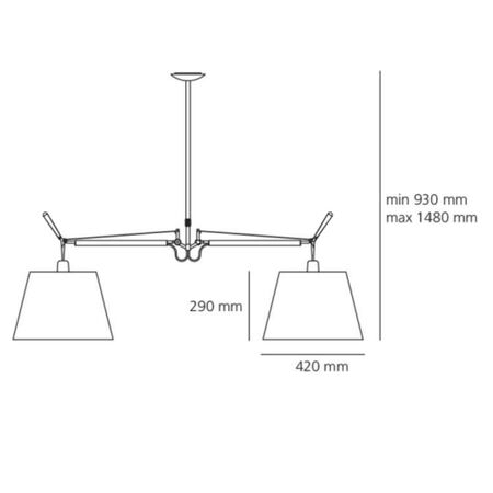 Artemide Body Tolomeo Basculante 2 Bracci von Artemide Aluminium-1