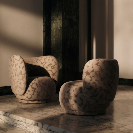 Ferm Living Rico Lounge Chair - Swivel - Cilla Taupe