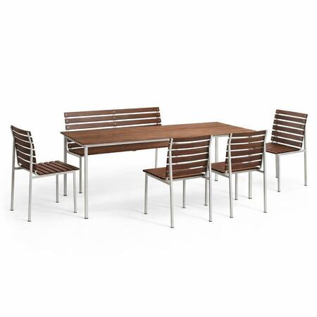 Traverse im Dining Set mit Gartentisch 190x83cm, Stühlen und Bank - 4 Personen von Hay
