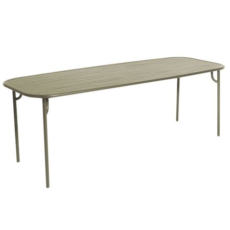 Petite Friture Rechteckiger Lamellen Tisch Week-End von Petite Friture  Large, Jade Green 