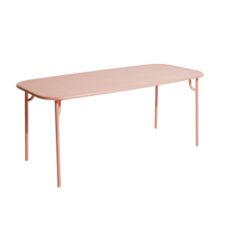 Petite Friture Rechteckiger Lamellen Tisch Week-End von Petite Friture  Medium , Blush