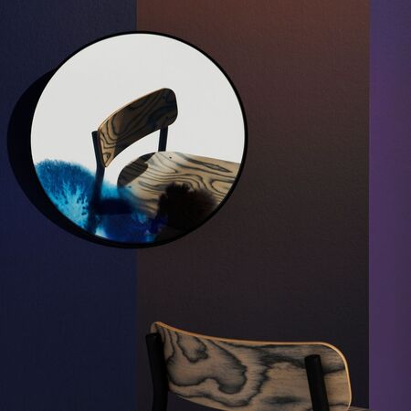 Petite Friture Wandspiegel Francis von Petite Friture Black / Blue-Purple, Large-2