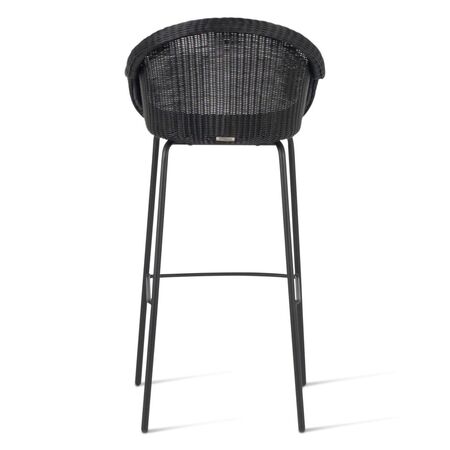 Vincent Sheppard Vincent Sheppard Edgard Bar Stool Teak Schwarzes Kunstgeflecht, Stahl A