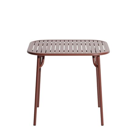Petite Friture Quadratischer Lamellentisch Week-End von Petite Friture Brown red